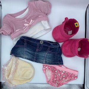 Build A Bear Workshop Clothing Bundle: Hello Kitty Panties, Jean Skirt & More!
